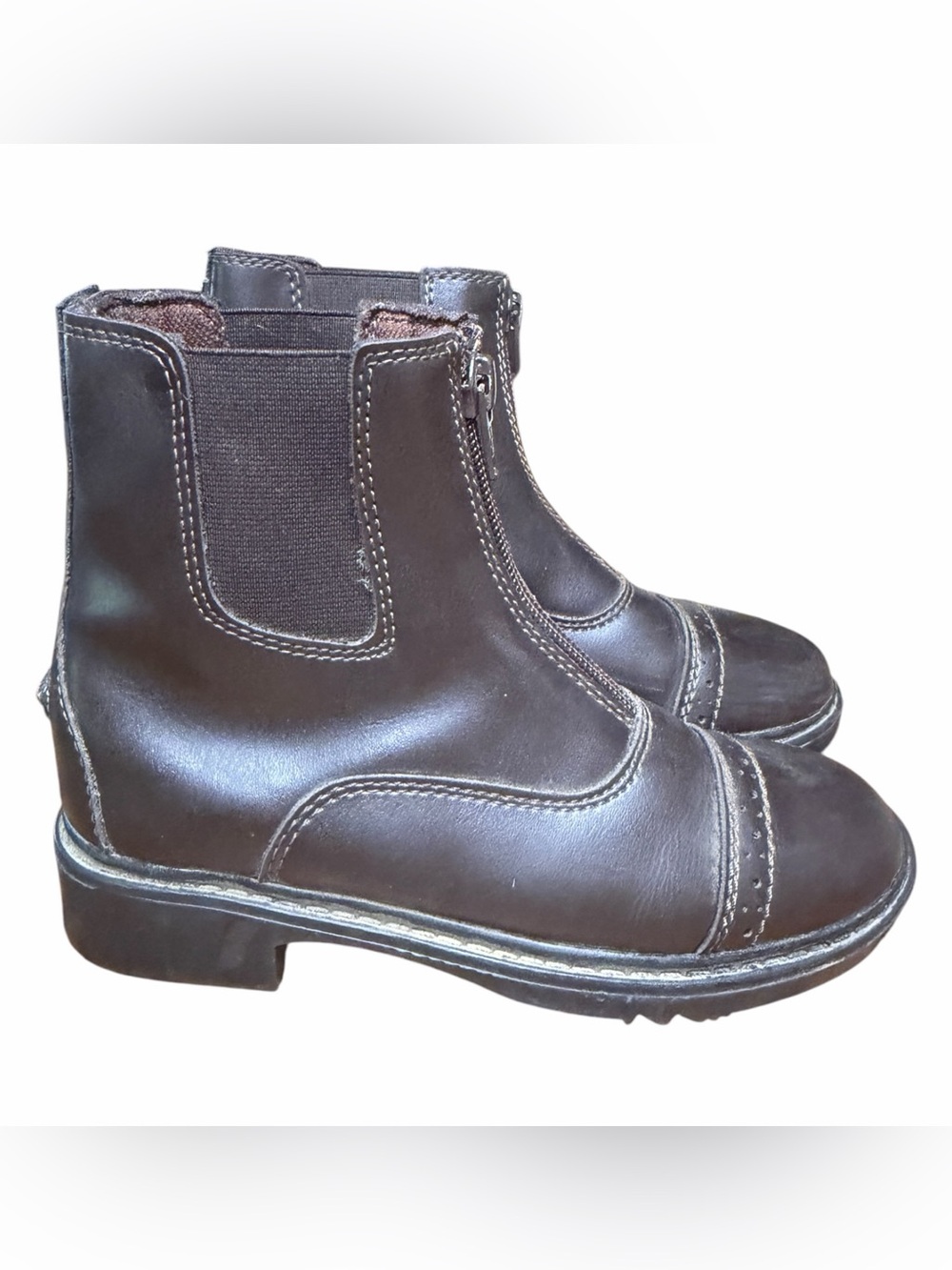 TuffRider Children’s English Riding Boots – Mocha Brown – Size 13  Zip Up